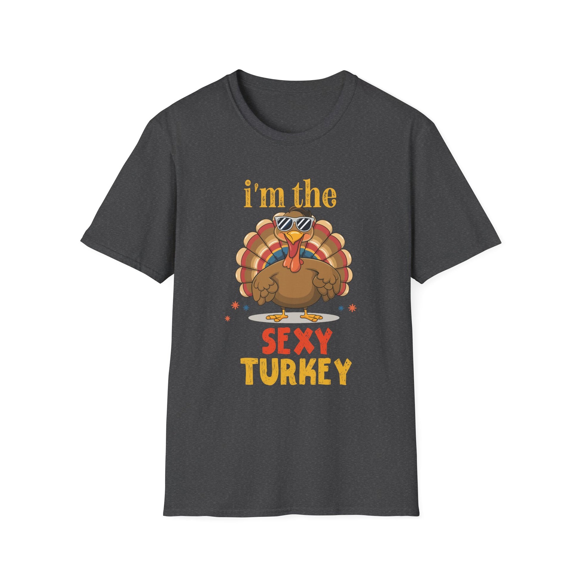 Family Matching Thanksgiving Outfits _ Gifts Sexy Turkey Thanksgiving T-Shirt_ Unisex-Adults_ Black_ Small_ Short Sleeve  Unisex T-Shirt