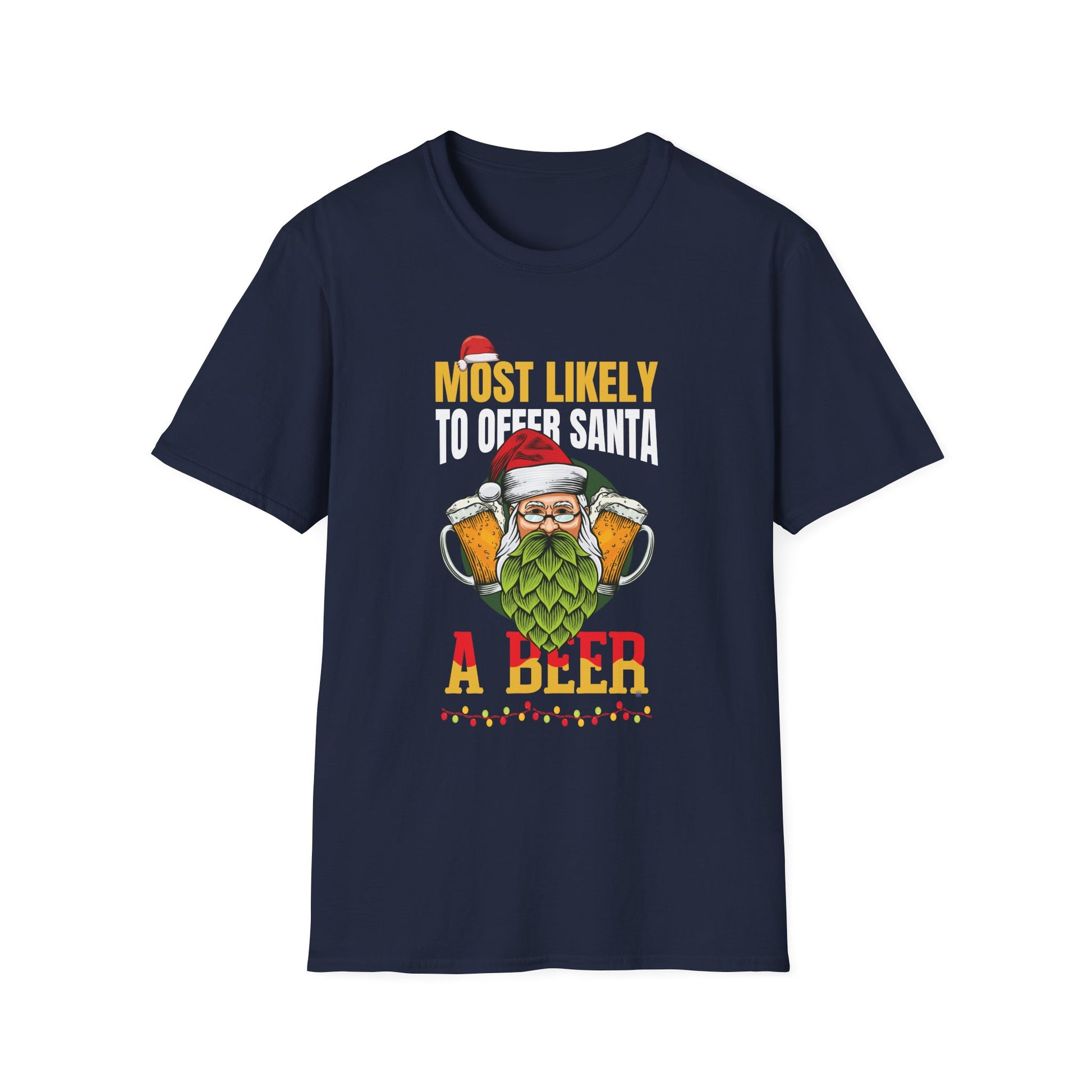 Most Likely To Offer Santa A Beer Funny Drinking Christmas T-Shirt