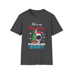 Astronaut Christmas Pajama Space Tree Snowflakes Xmas Gifts Unisex T-Shirt