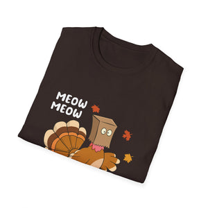 Thanksgiving Cat Turkey Tee - Unisex Softstyle T-Shirt