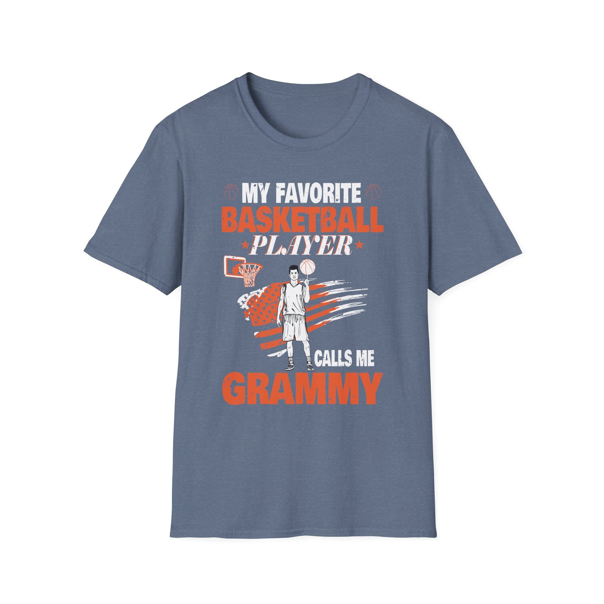 My Favorite Basketball Player Calls Me Grammy USA Flag Unisex T-Shirt