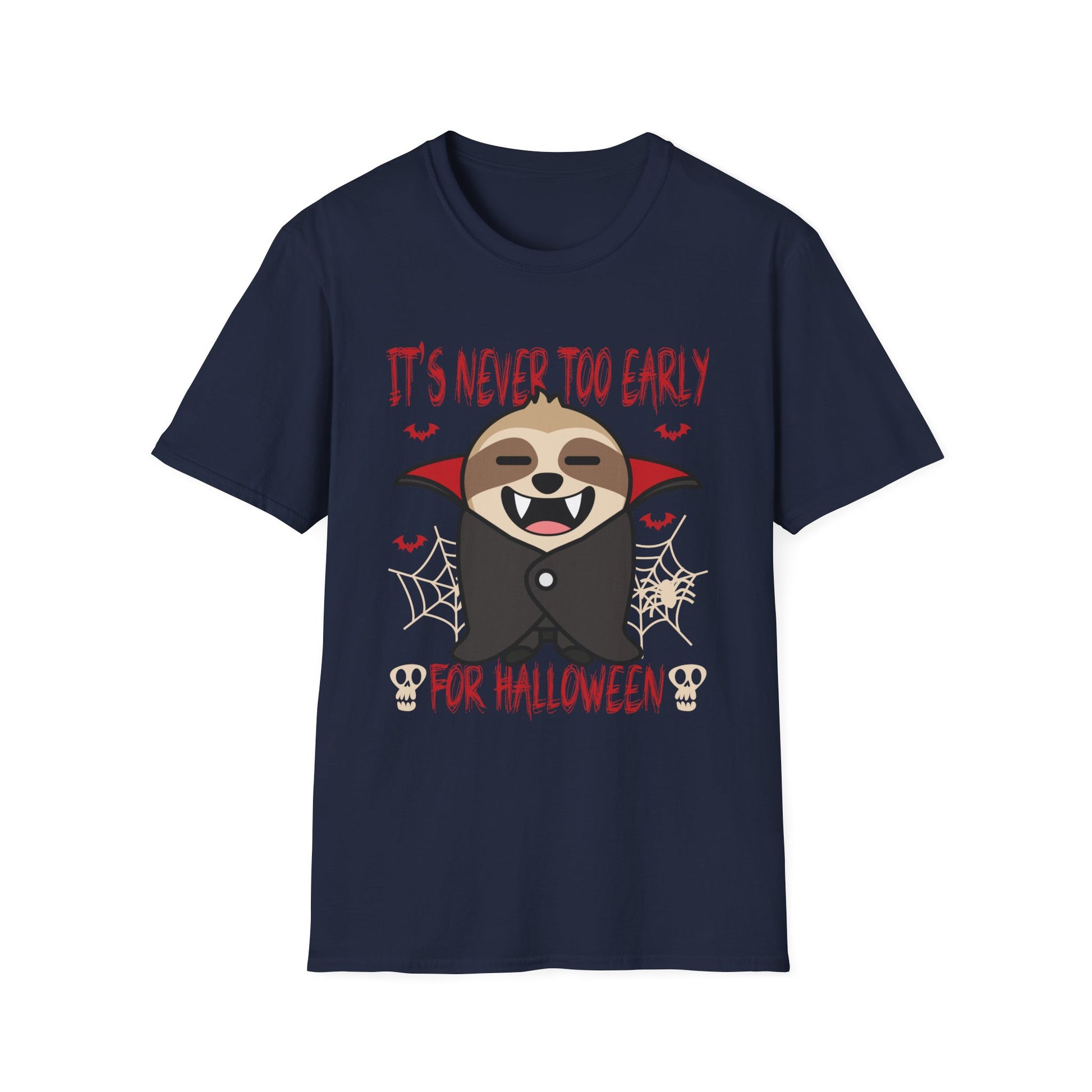 Sloth Vampire Halloween T-Shirt – "It's Never Too Early for Halloween"
