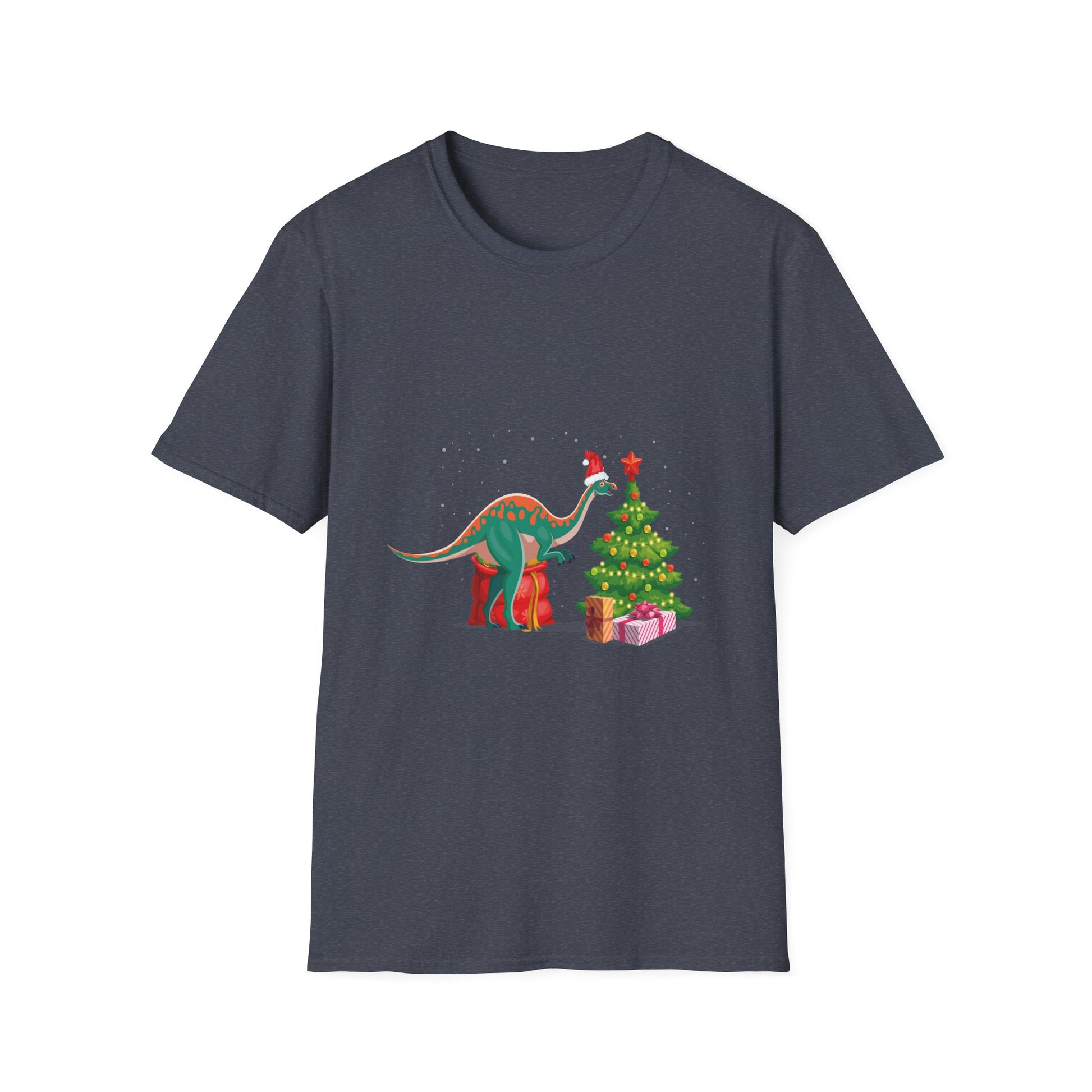 Christmas Brachiosaurus Dinosaur eating a Christmas Tree Unisex T-Shirt