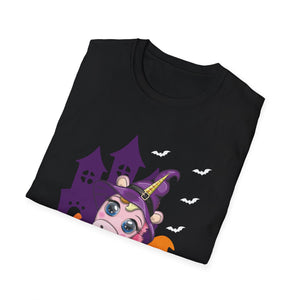 Cute Witch Unicorn Halloween Pumpkin Girls Women Halloween Tee