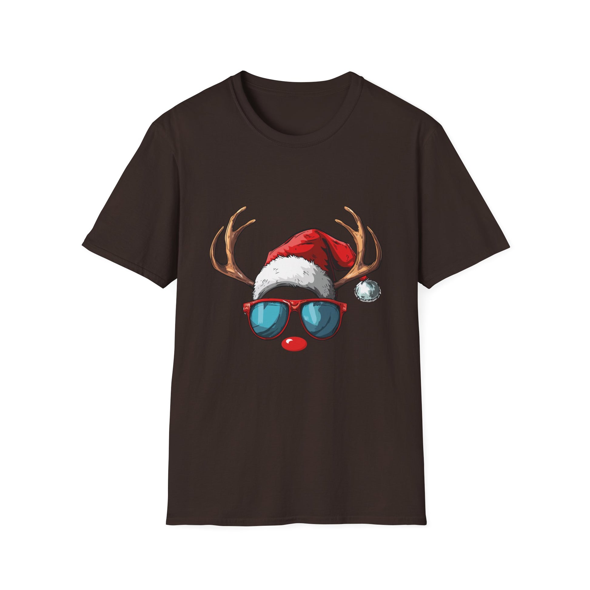 Christmas Reindeer Face Glasses Matching Family Christmas Unisex T-Shirt