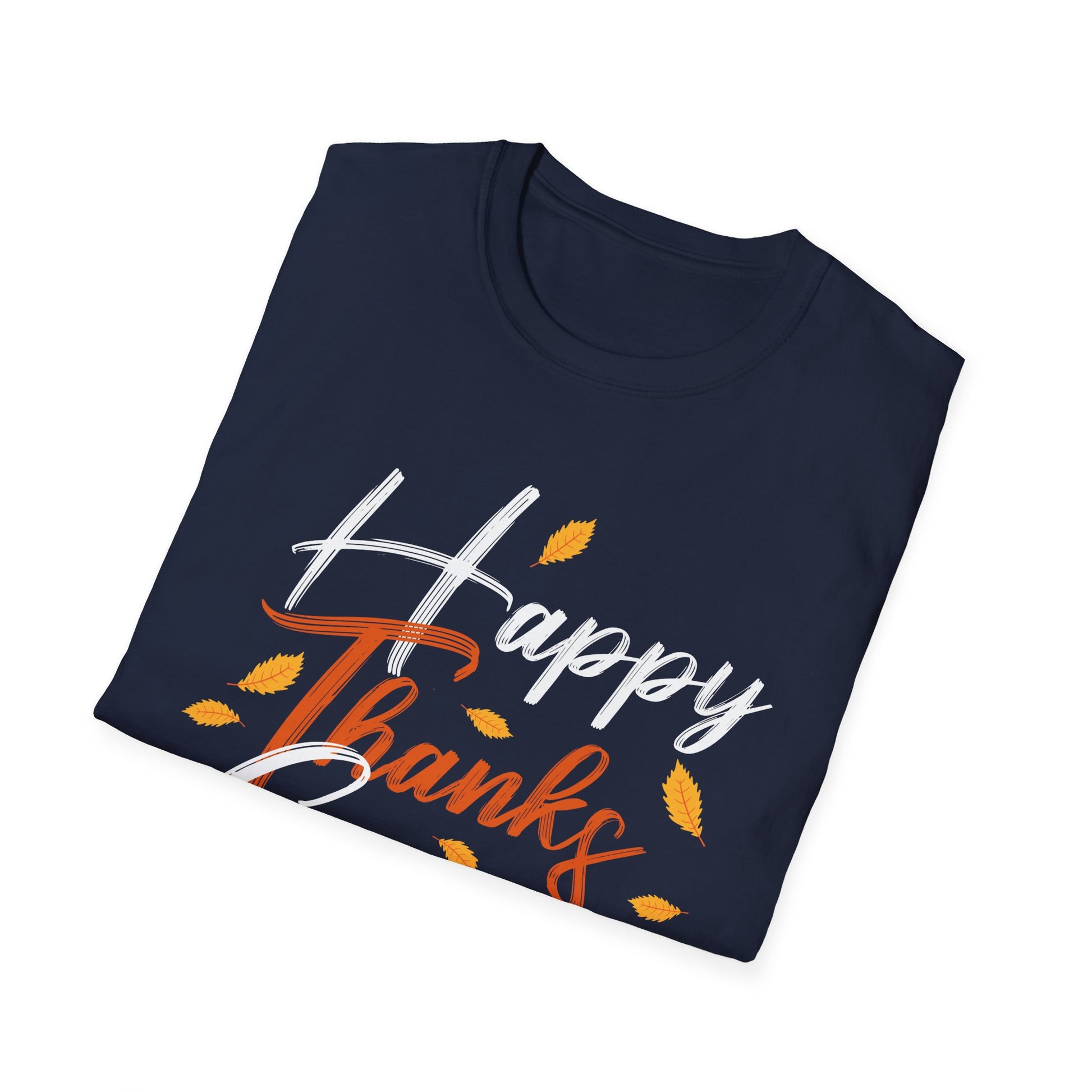 Thanksgiving T-Shirt — "Happy Thanks Giving" Fall Leaves & Pie Holiday Tee