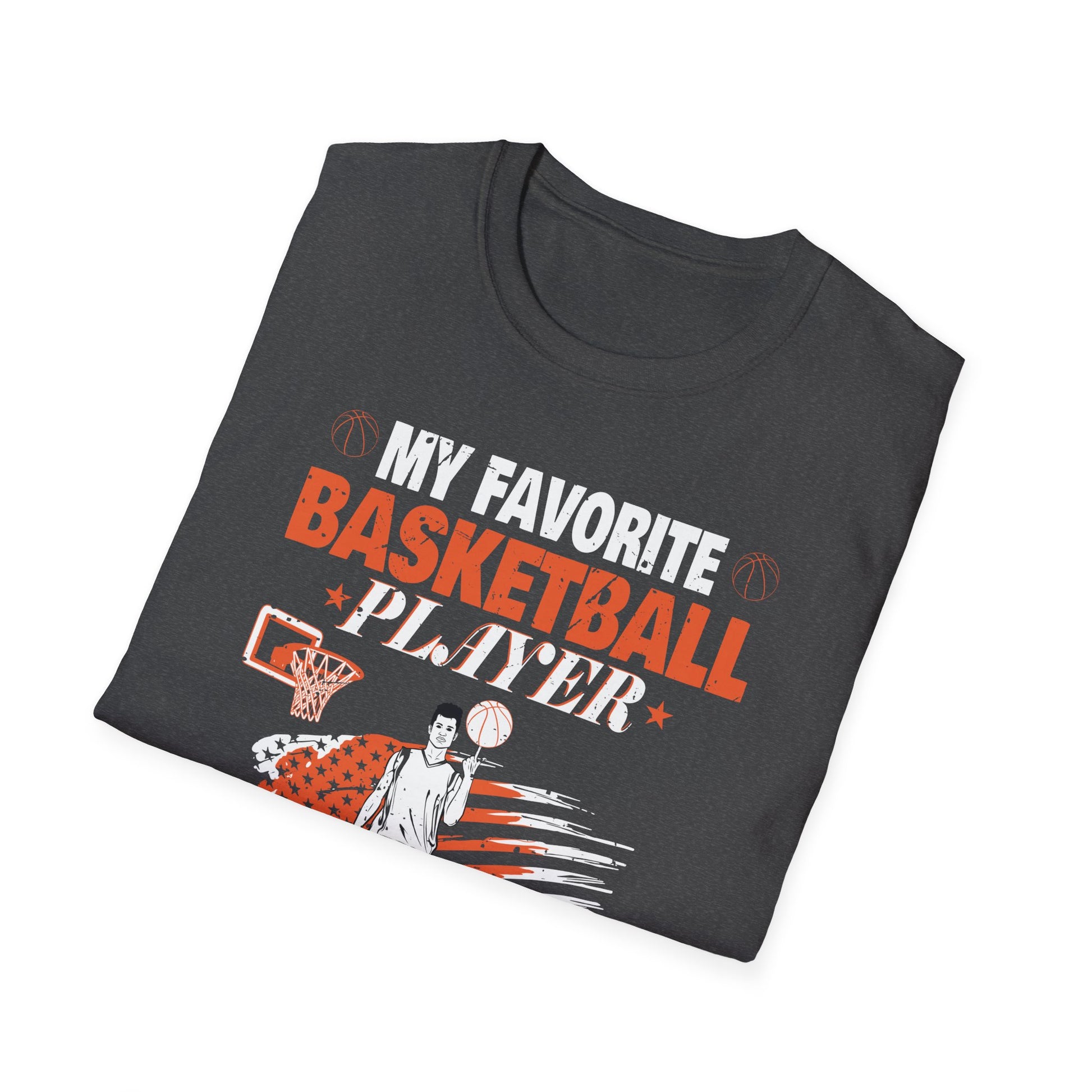 My Favorite Basketball Player Calls Me Grammy USA Flag Unisex T-Shirt
