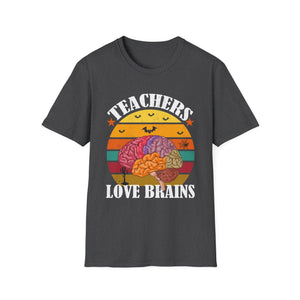 Teachers Love Brains T-Shirt — Vintage Retro Educator Tee for School & Teacher Appreciation