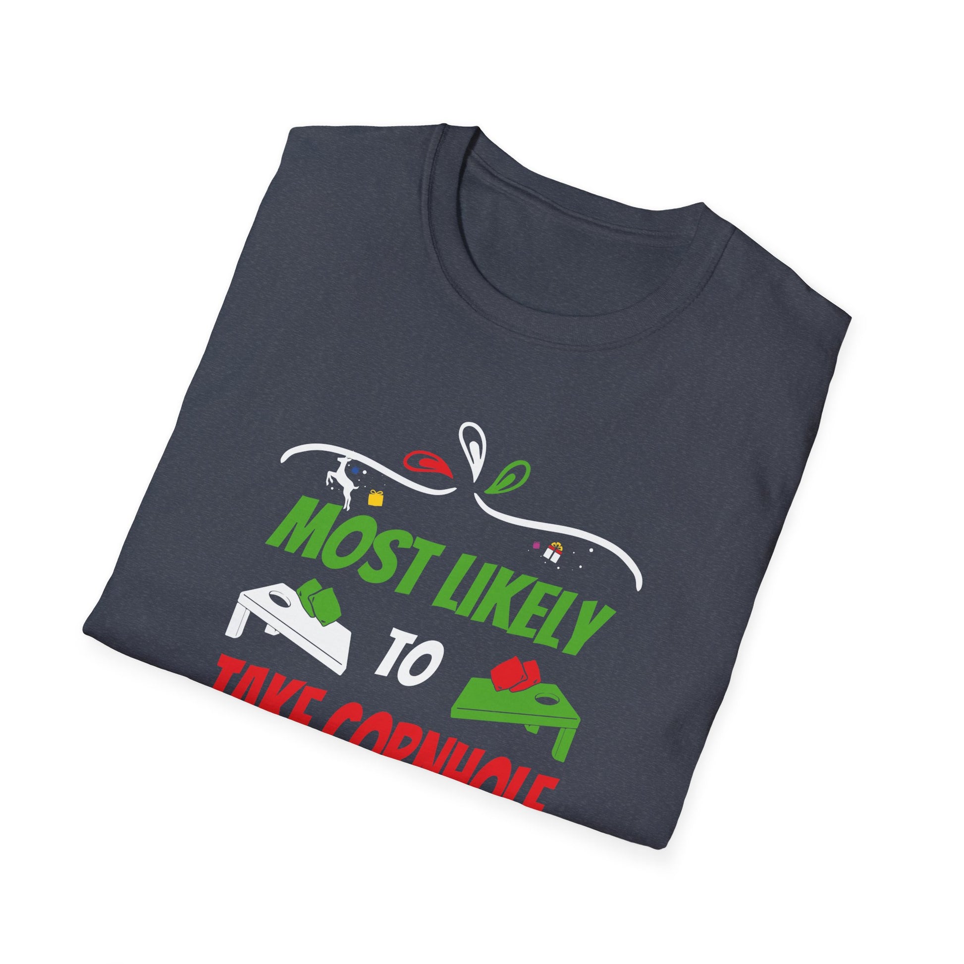 Most Likely To Take Cornhole Too Seriously Family Christmas T-Shirt