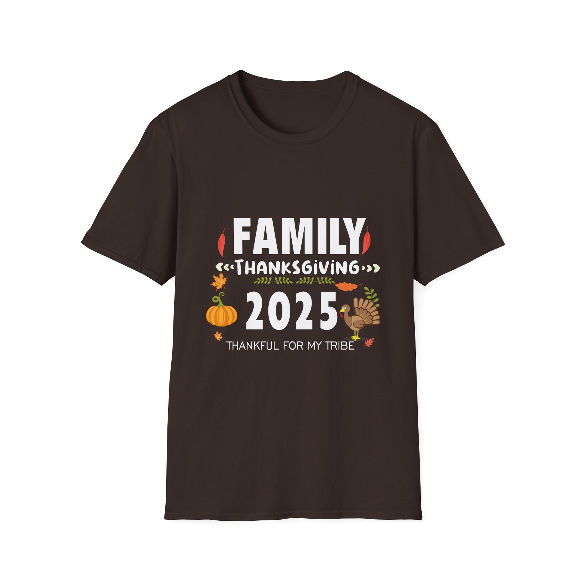 Family Thanksgiving 2025 T-Shirt — "Thankful for My Tribe" Holiday Tee  Unisex T-Shirt