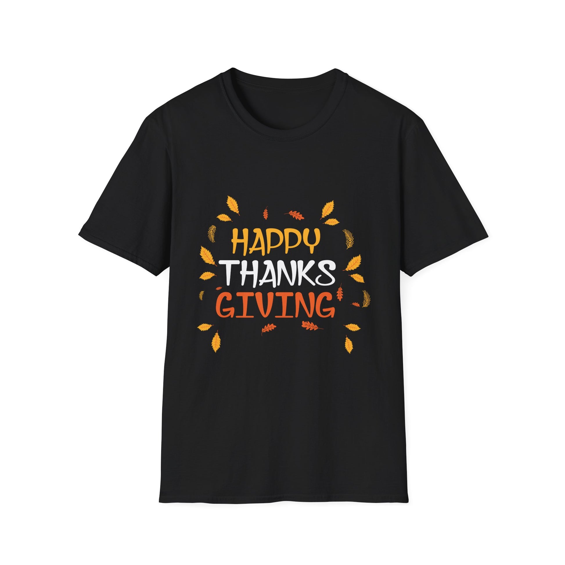 Thanksgiving T-Shirt — Happy Thanksgiving Fall Leaves Holiday Tee