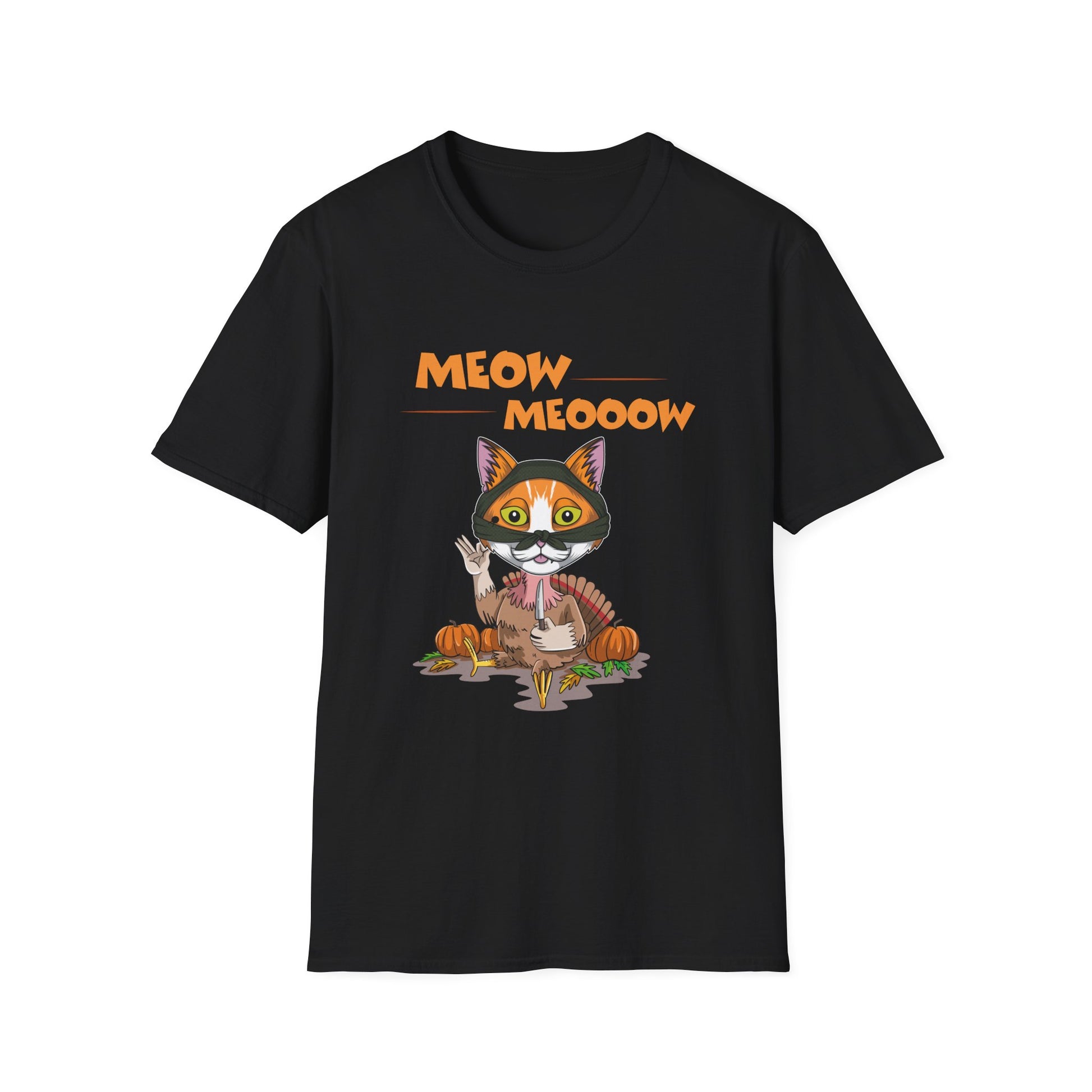 Thanksgiving Turkey Cat Meow Men Women Thanksgiving fake Cat T-Shir