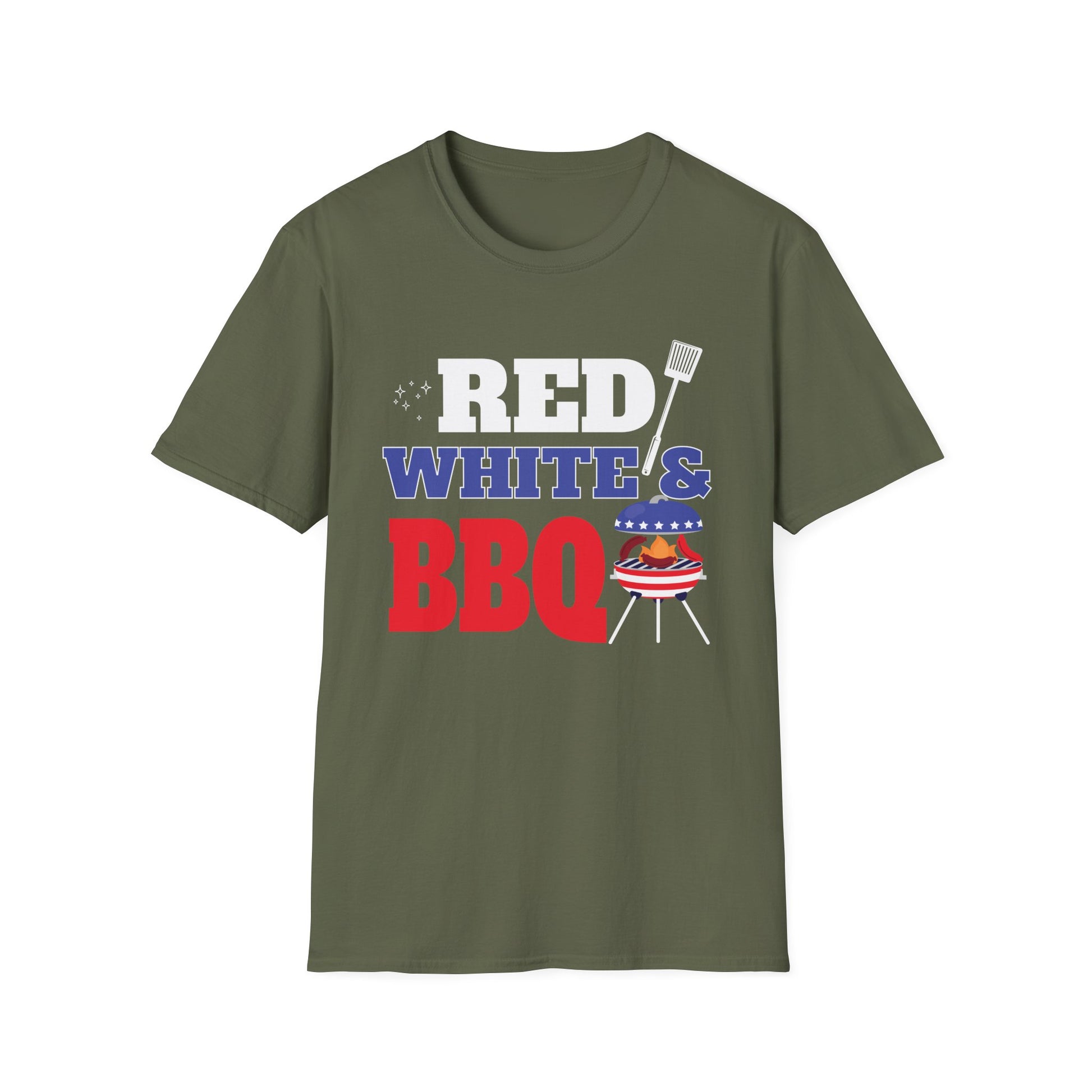 Red White & BBQ T-Shirt — Patriotic 4th of July Grilling Tee