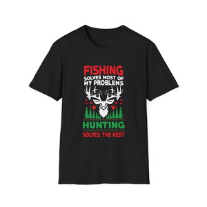Funny Fishing And Hunting Gift Christmas Humor Hunter Cool Unisex T-Shirt