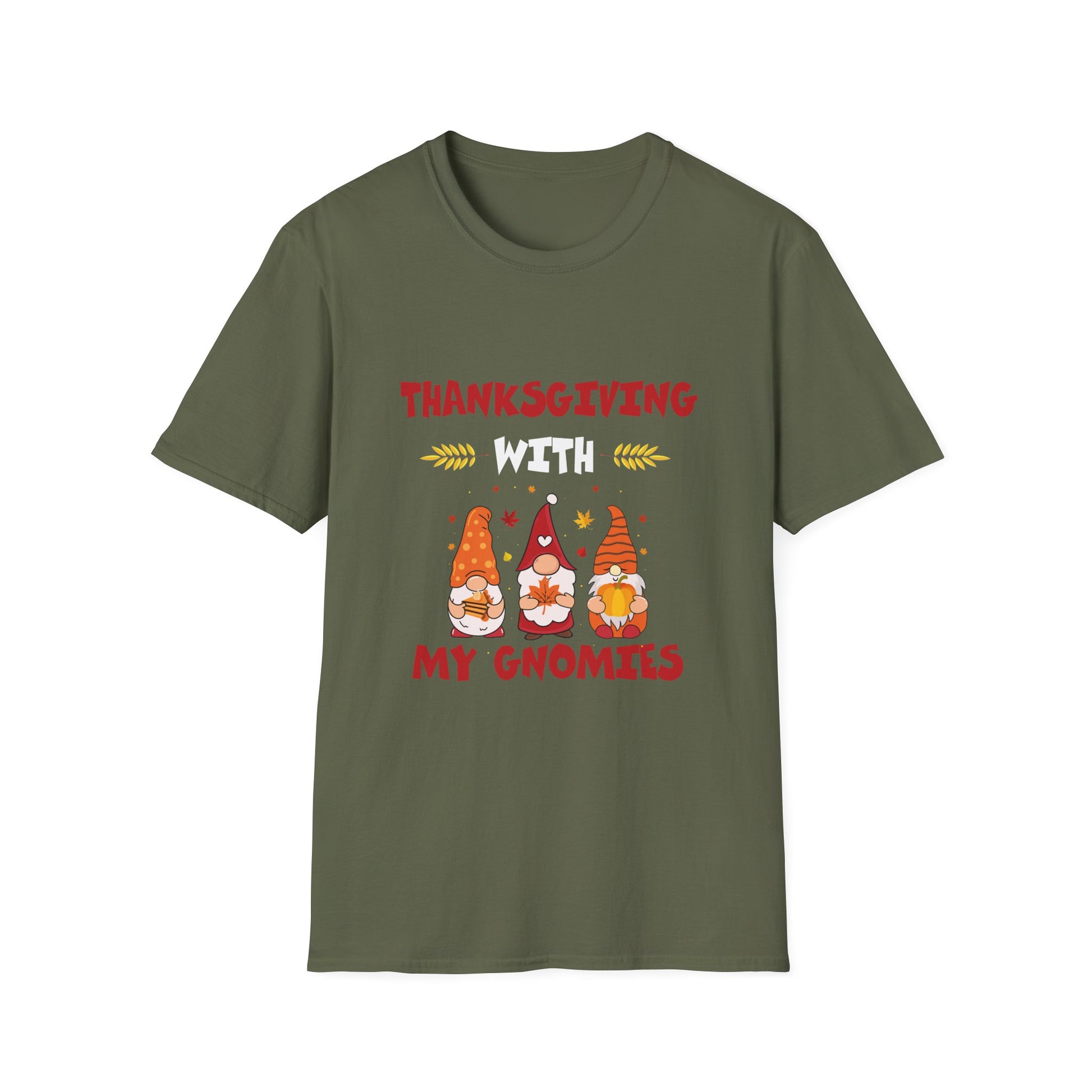 Thanksgiving With My Gnomies T-Shirt — Cute Fall Gnome Tee for Family & Friends