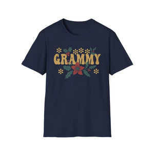 Grammy Floral T-Shirt — Vintage Poinsettia Gift for Grandmother (Christmas & Mother's Day)