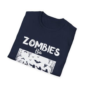 Zombies hate fast food Halloween Fan Funny Halloween T-Shirt-productor-mockup