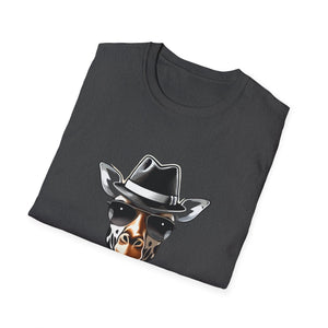 Cowboy Giraffe Graphic T-Shirt – Western Hat Giraffe with Red Rose Design  Unisex T-Shirt