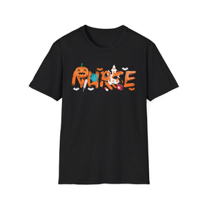 Nurse Halloween T-Shirt – Spooky Candy, Pumpkins & Ghosts Design