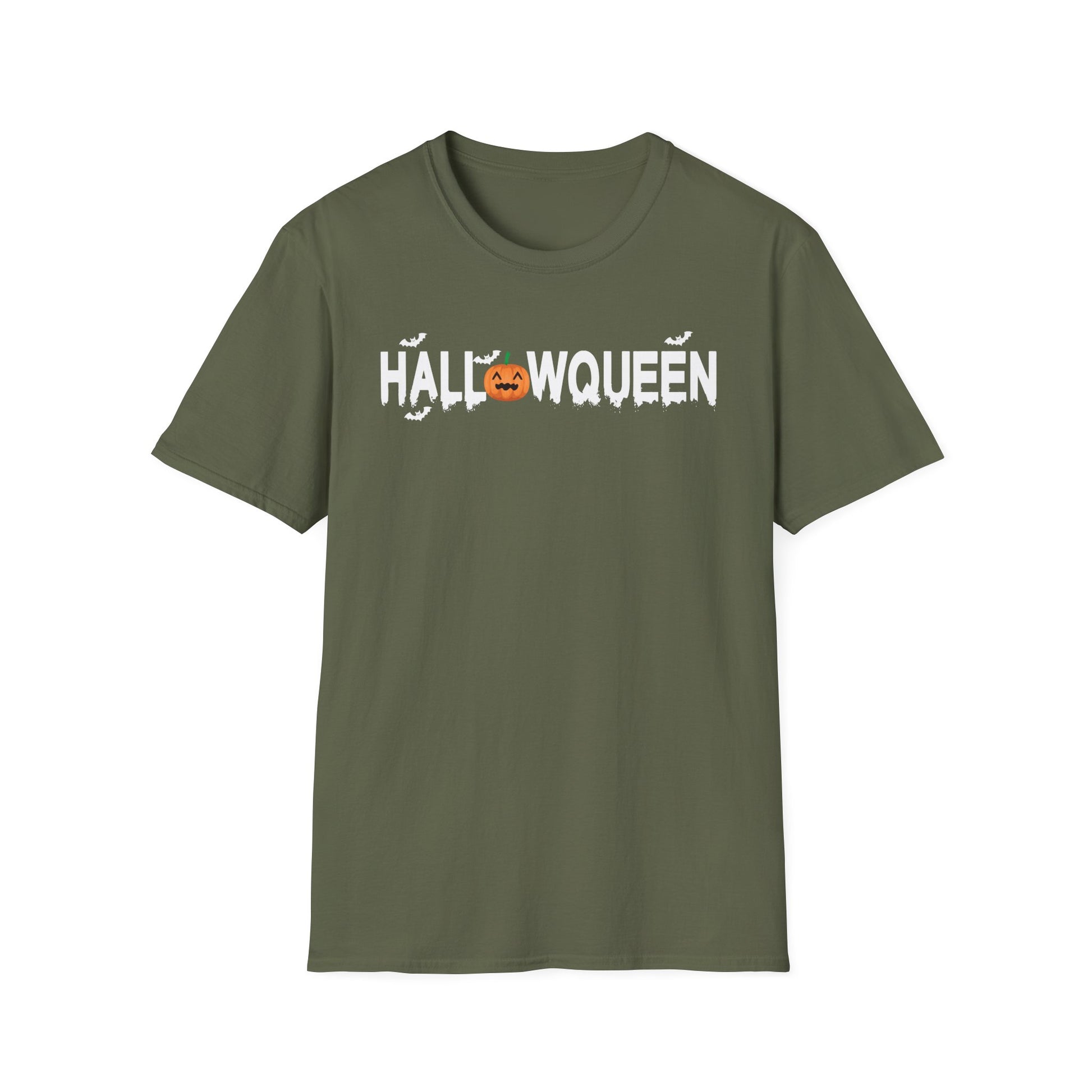 Halloween Queen T-Shirt — Cute Pumpkin & Bat Halloween Tee