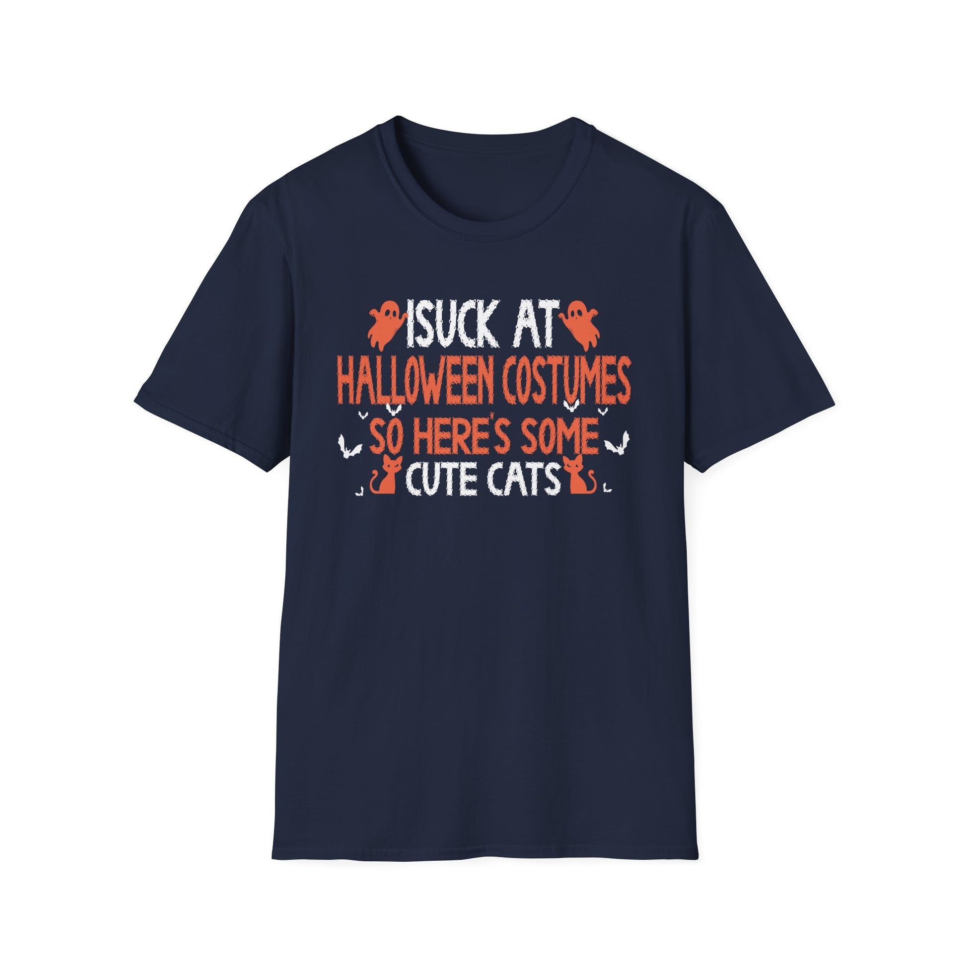 Halloween Cat T-Shirt — "I Suck at Halloween Costumes So Here’s Some Cute Cats" Funny Graphic Tee