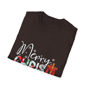 Merry Christmas Candy Cane Cross T-Shirt