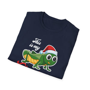 Christmas Pajama Shirt Tee — Cute Grasshopper in Santa Hat Holiday T-Shirt
