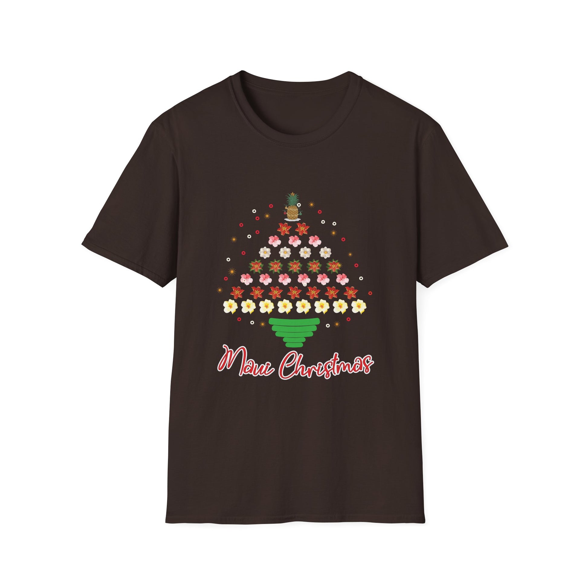 Christmas Flower Tree T-Shirt — "Merry Christmas" Floral Holiday Tee