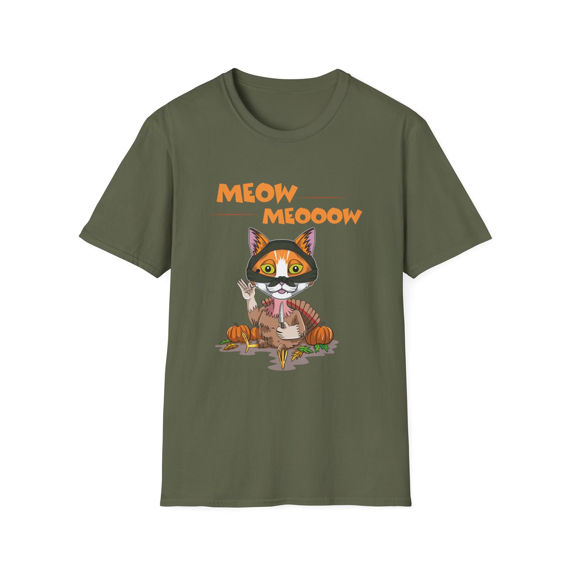 Halloween Cat Costume T-Shirt — "Meow Meooow" Pumpkin Graphic