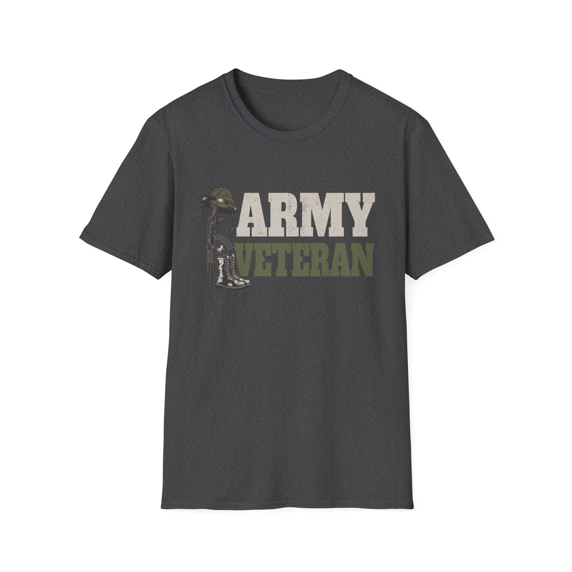 Army Veteran T-Shirt — Fallen Soldier Helmet Tribute