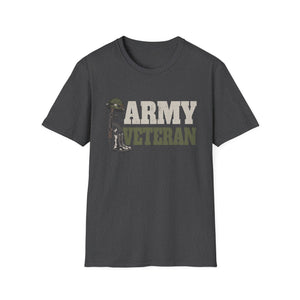 Army Veteran T-Shirt — Fallen Soldier Helmet Tribute