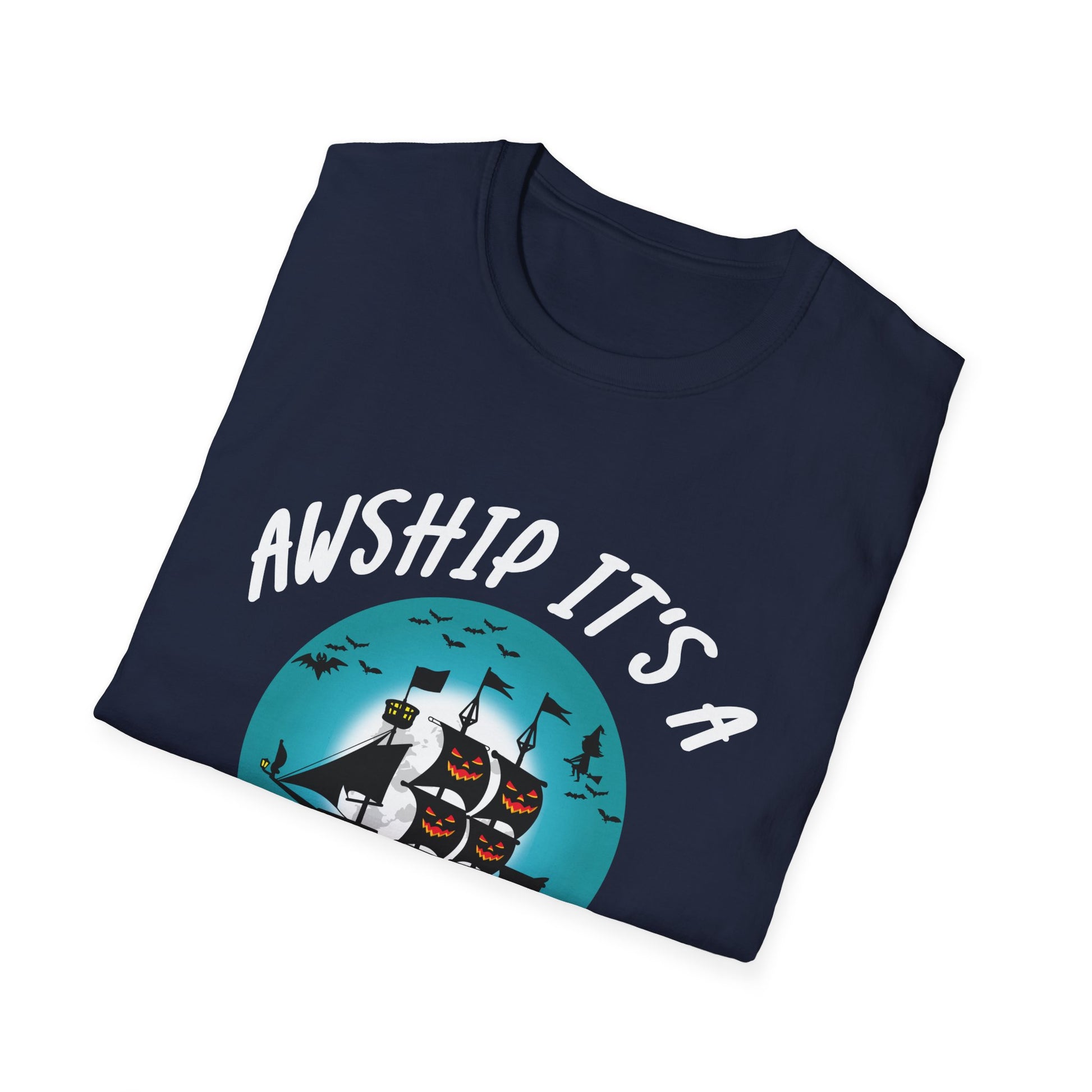 Halloween Pirate Ship T-Shirt — “Awship It’s a Halloween Trip” Graphic Tee