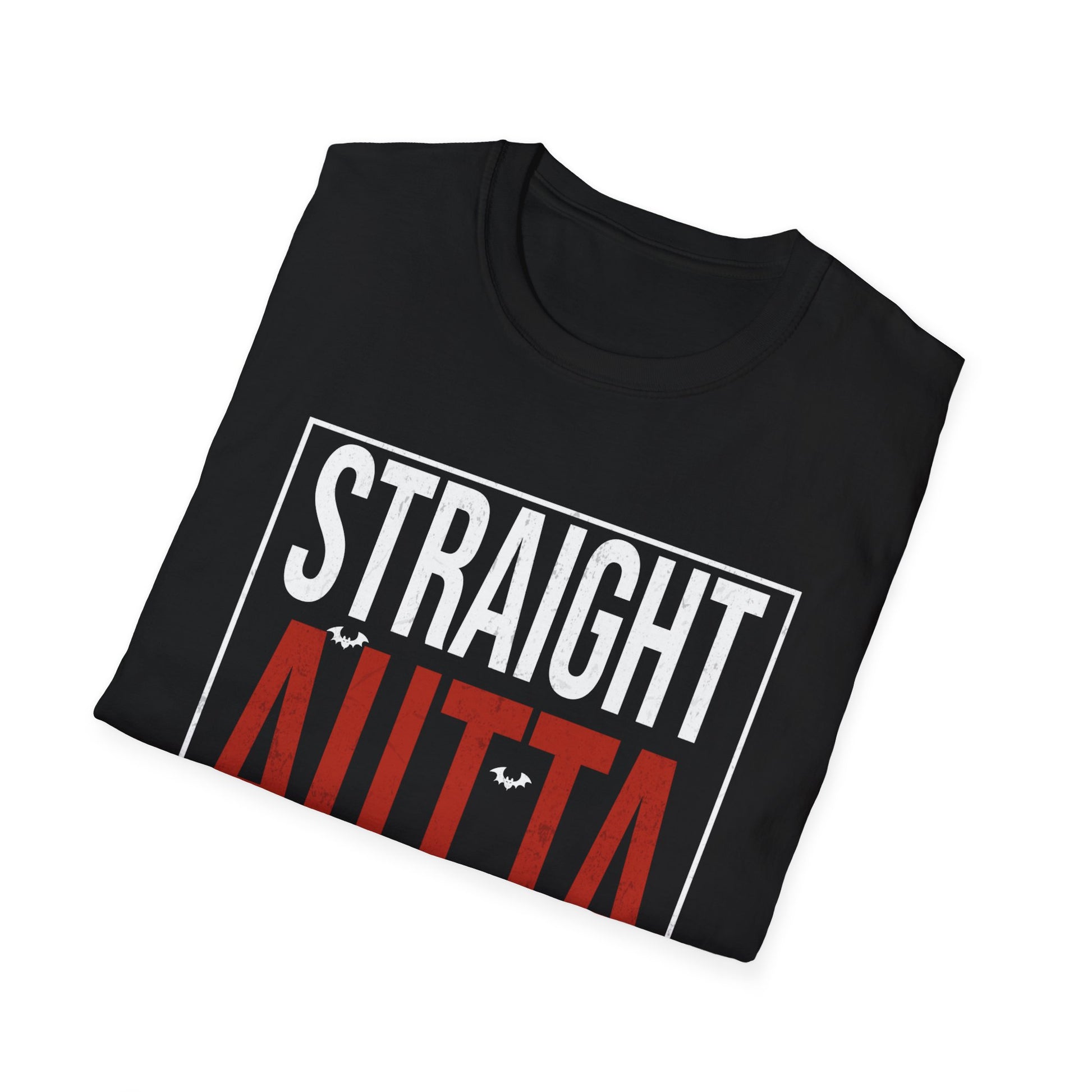 Straight Outta Halloween T-Shirt — Funny Halloween Tee with Bats