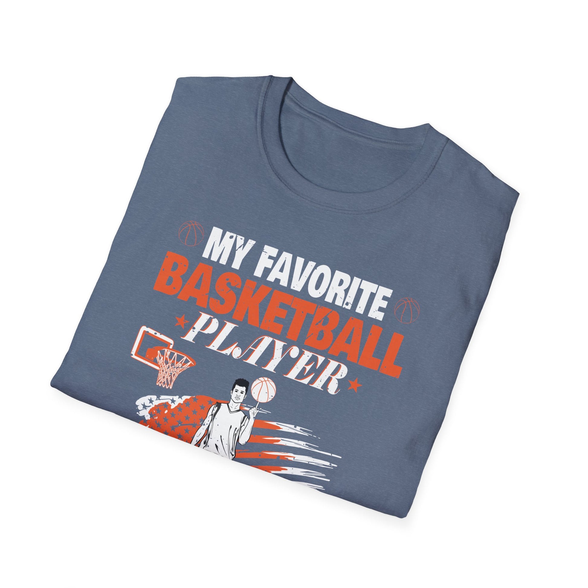 My Favorite Basketball Player Calls Me Grammy USA Flag Unisex T-Shirt