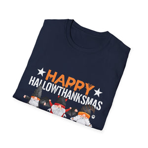 Happy Halowthankmas T-Shirt — Cute Gnome Halloween-Thanksgiving-Christmas Mashup