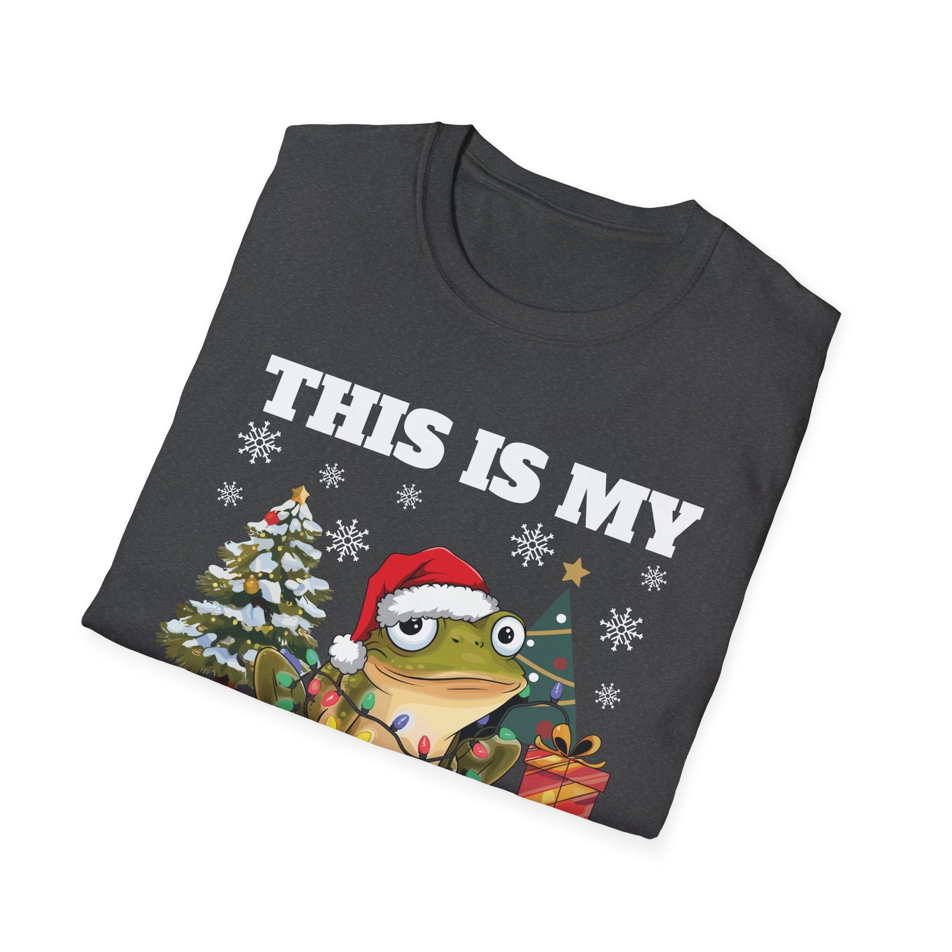 This Is My Christmas Pajama Shirt T‑Shirt — Funny Frog Santa Holiday Tee
