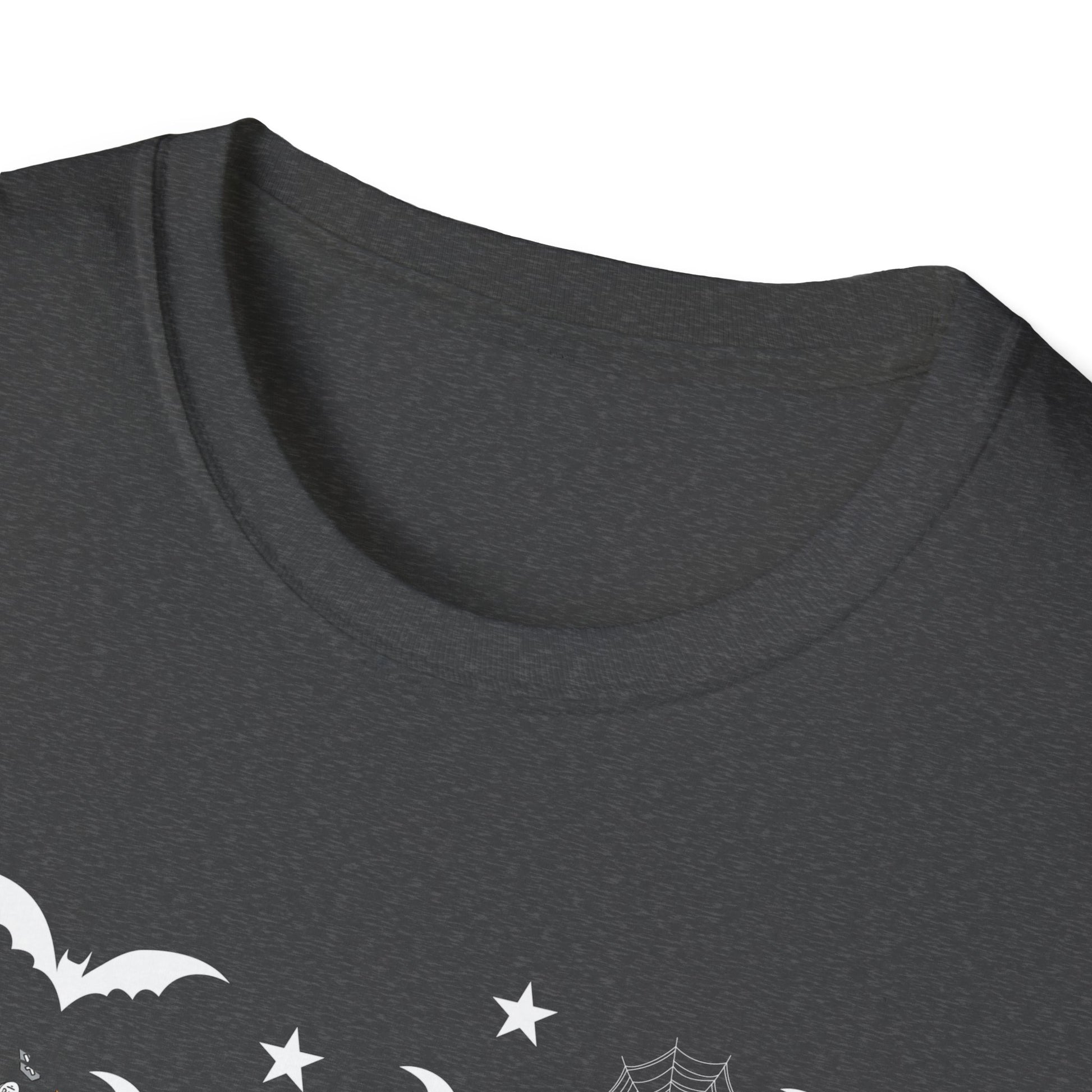 Halloween Boo Ghost Pumpkin T-Shirt — Spooky Bat & Candy Pattern Tee