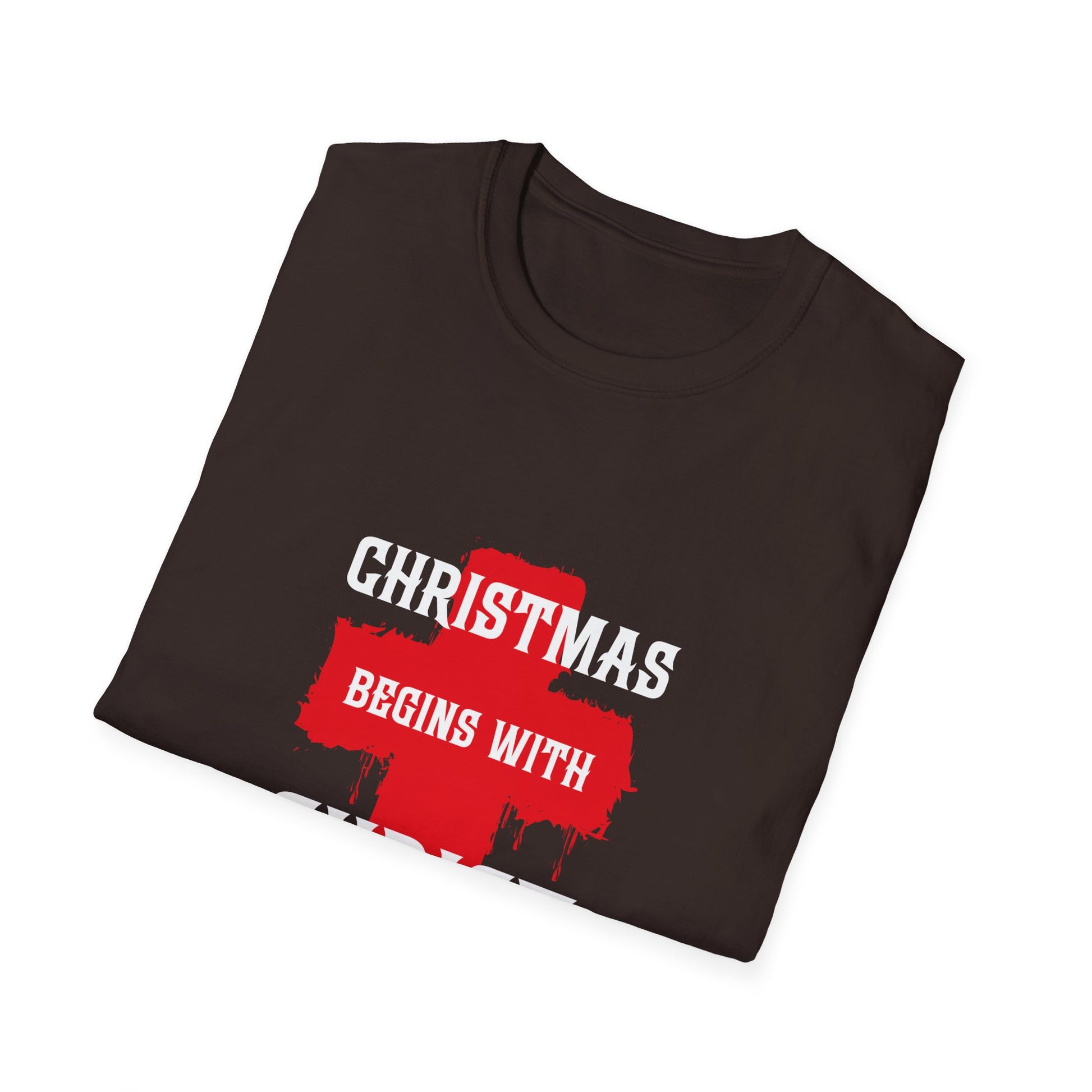 Christmas begins with Christ Jesus Christian Christmas Unisex T-Shirt