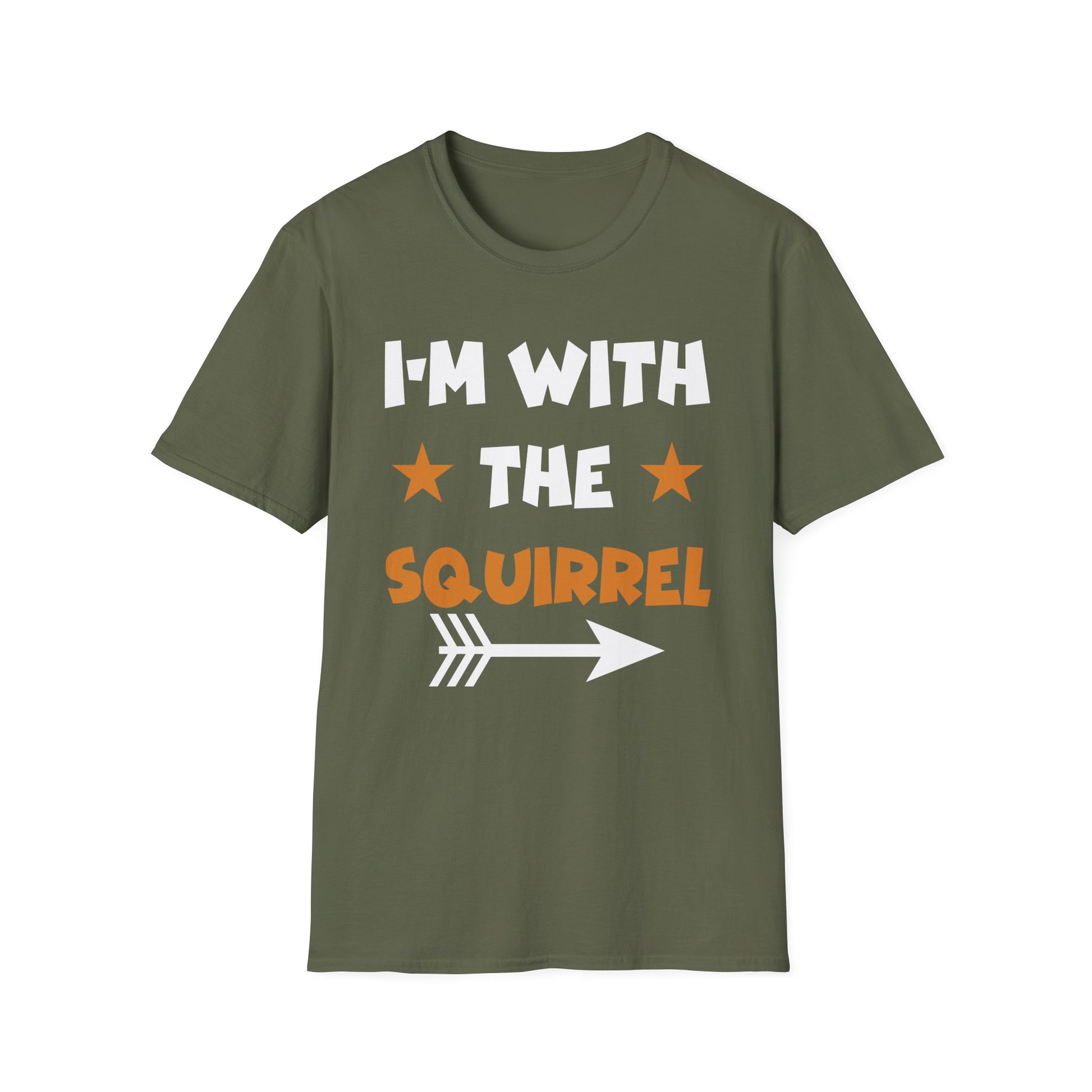 Squirrel Graphic T-Shirt — Retro Orange Stars Tee