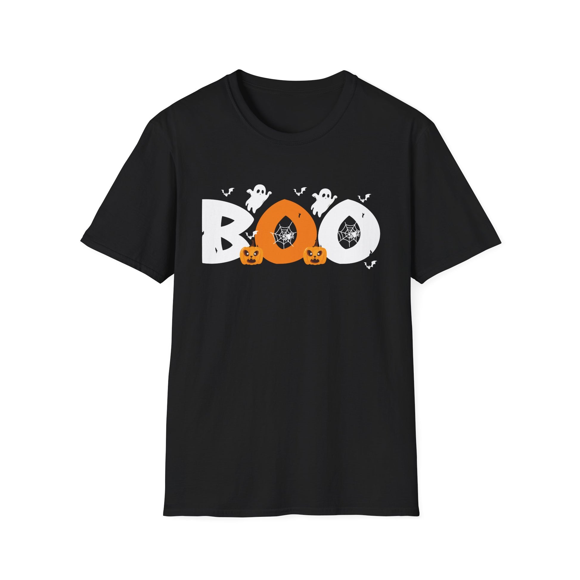 Happy Halloween - Witch Hat _ Spider - Boo - Funny Halloween Tee Unisex Softstyle T-Shirt