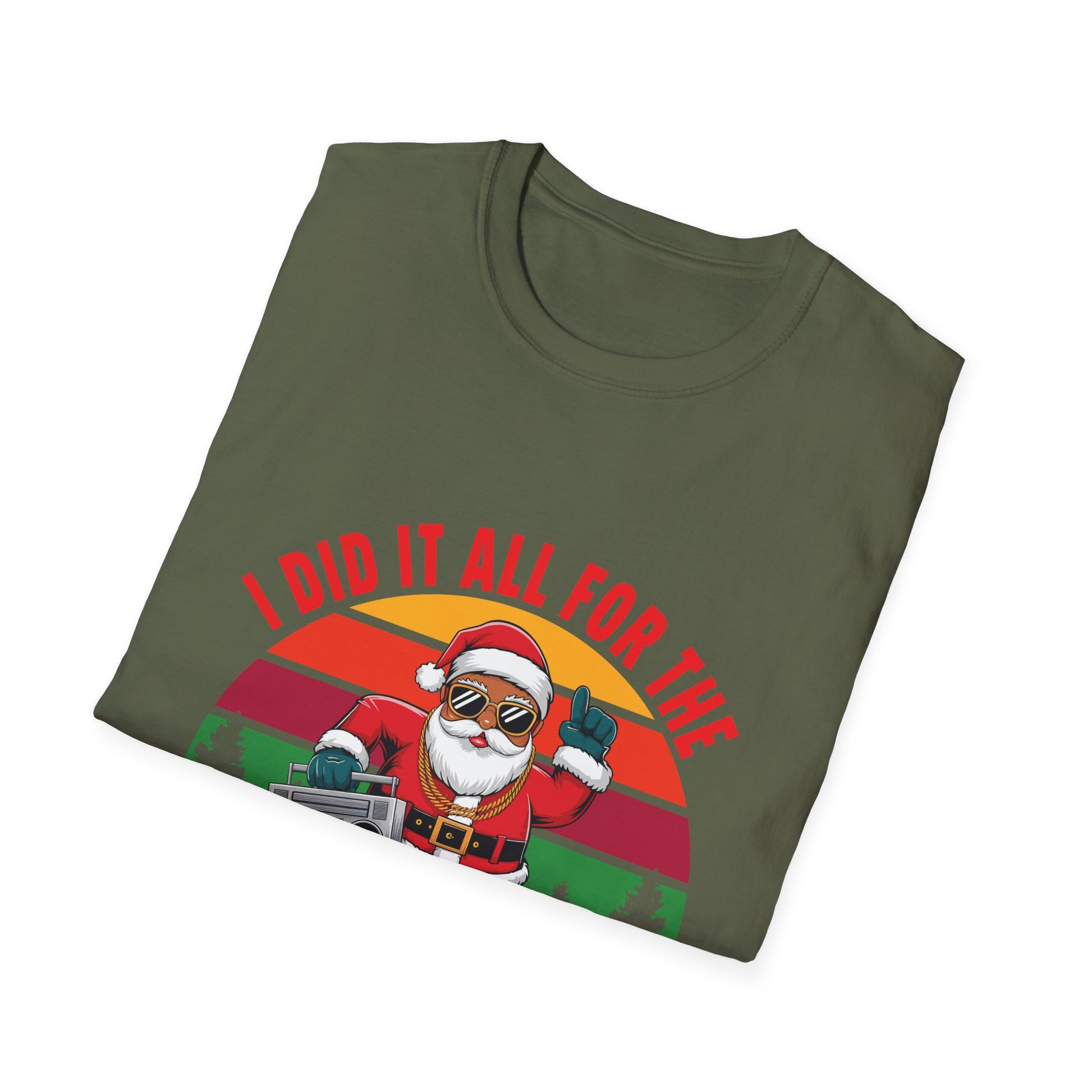Christmas T-Shirt — "I Did It All For The Cookie" Santa Cookie Vintage Graphic Tee