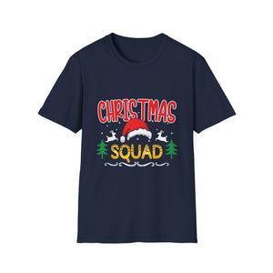 Christmas Squad T-Shirt — Festive Holiday Tee with Santa Hat Design