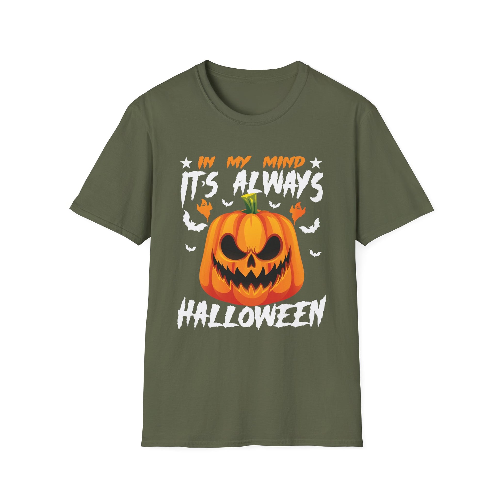 Halloween Pumpkin T-Shirt — "In My Mind It's Always Halloween" Graphic Tee