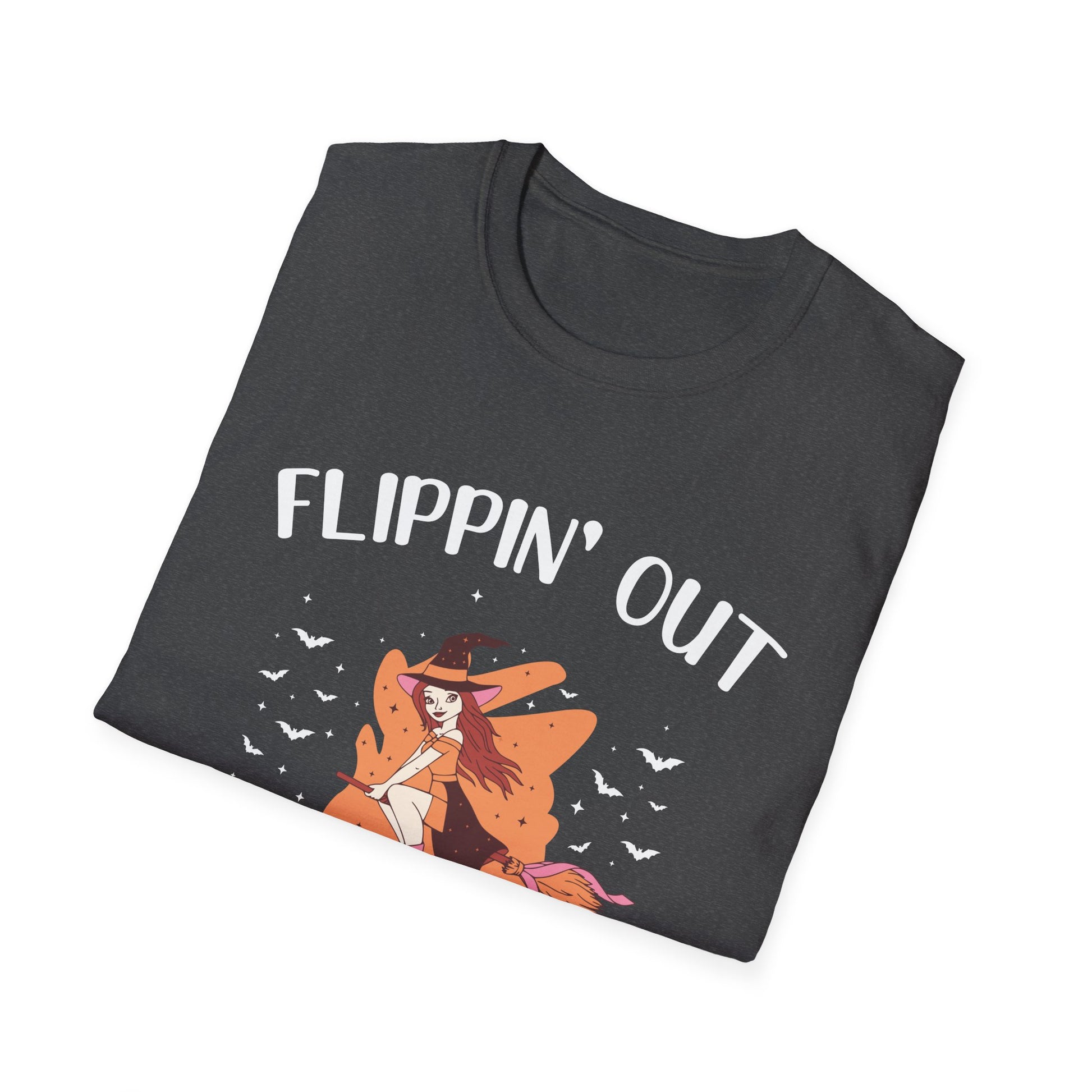 Halloween Flip-Out T-Shirt — Cute Witch Triceratops Graphic Tee