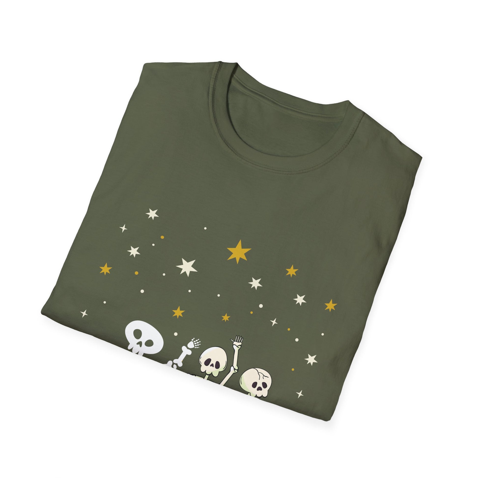 Halloween Skeletons & Jack-O’-Lanterns T-Shirt — Cute Dancing Skeleton Halloween Tee