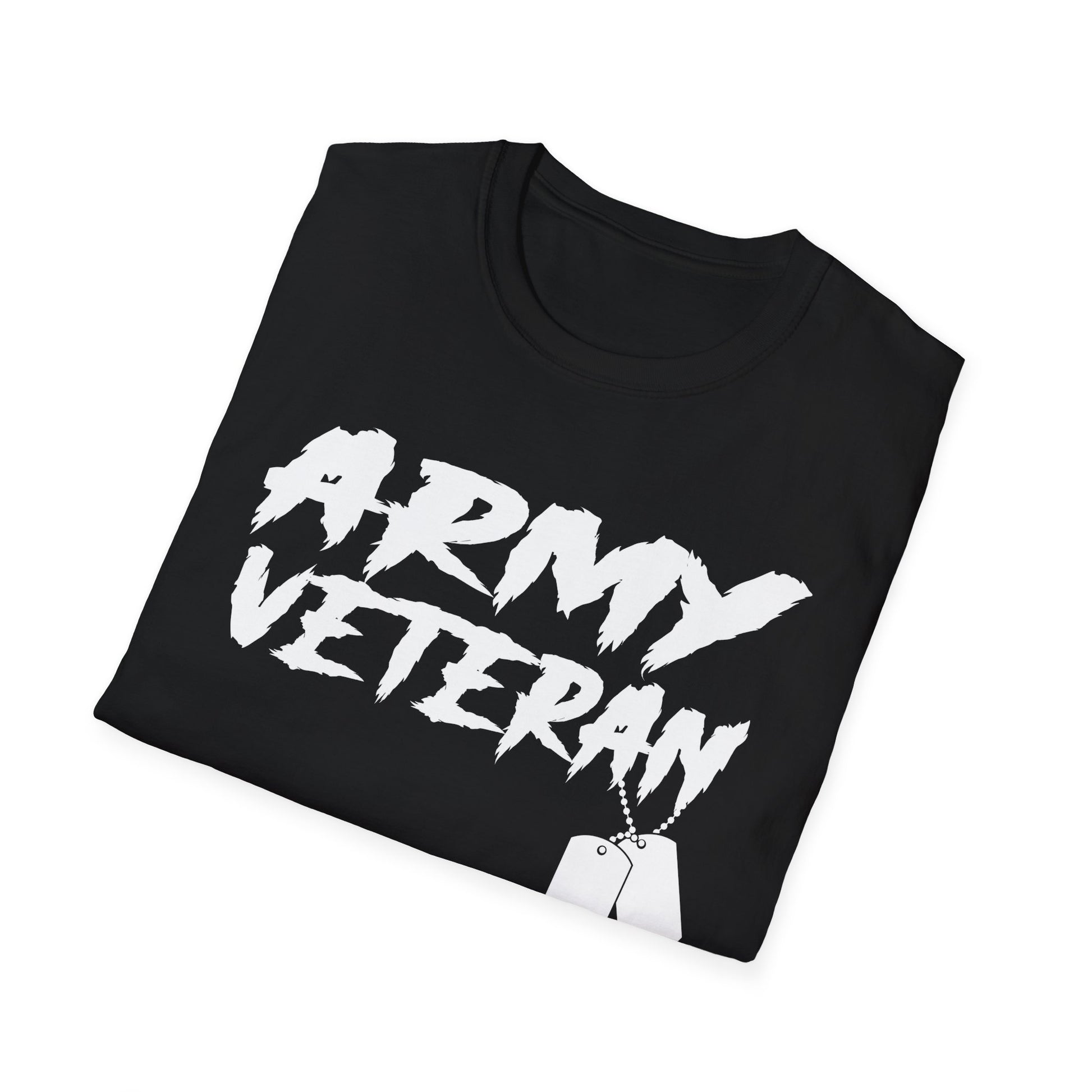 Army Veteran T-Shirt with Dog Tags – Patriotic Military Pride Tee
