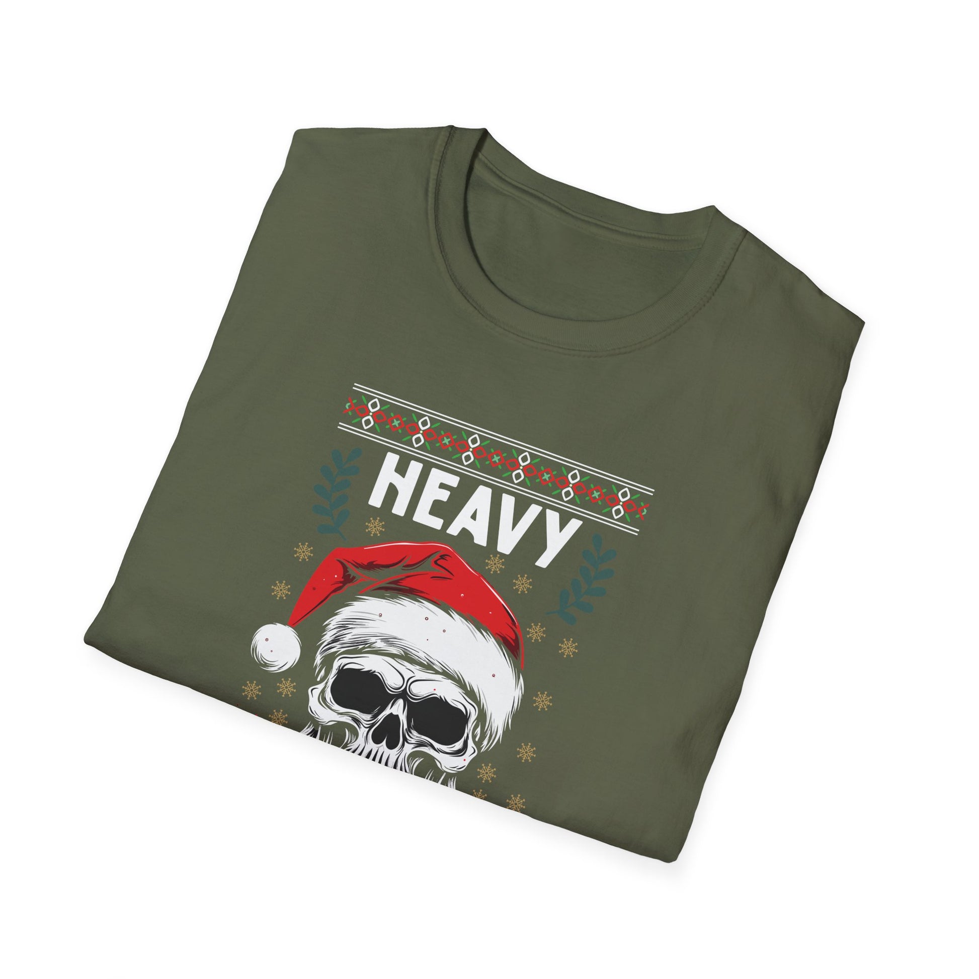 Heavy Christmas Skull T-Shirt — Santa Skull Holiday Metal Tee