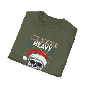 Heavy Christmas Skull T-Shirt — Santa Skull Holiday Metal Tee
