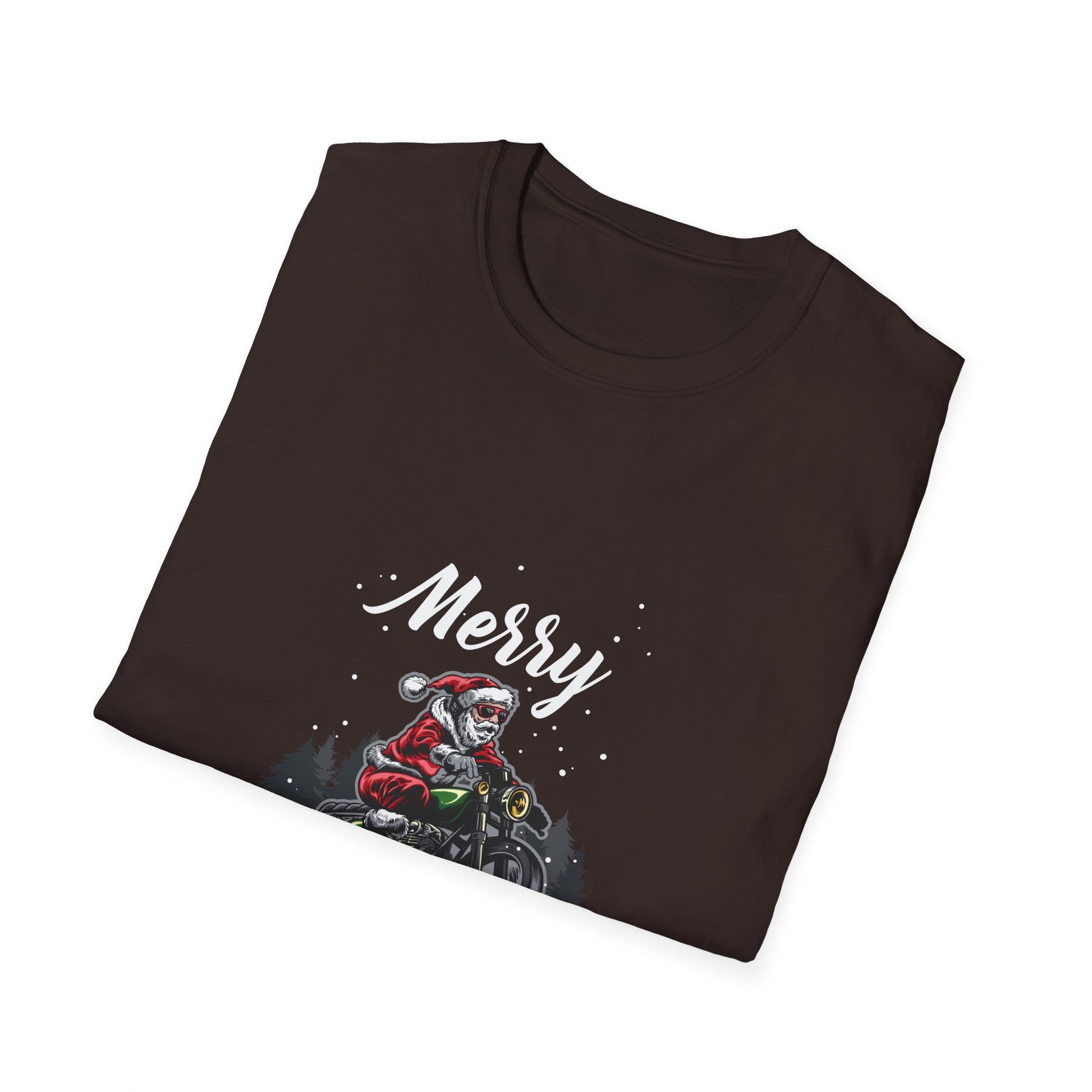 Christmas Motorcycle T-Shirt — 'Merry Christmas' Santa Biker Tee