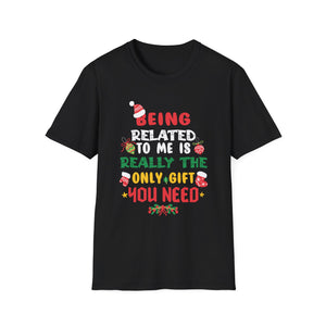 Being Related To Me Funny Christmas Family Xmas Pajamas Gift Short Sleeve Unisex T-Shirt